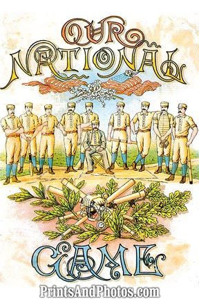 BASEBALL 1887 OUR NATIONAL GAME Print 0791
