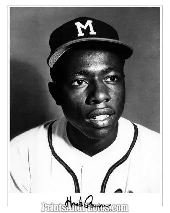 Braves 1954 Henry Aaron Signature Print 0878