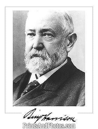 President Benjamin Harrison Auto Print 0885
