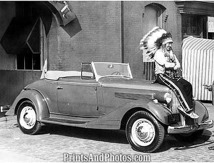 PONTIAC Indian Sitting on Car 1114