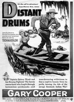 GARY COOPER Distant Drums Movie Print 1129
