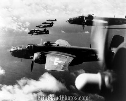 WWI Air Force Aerial  B-25s Flying 1202 WWI Air Force Aerial  B-25s Flying 1202