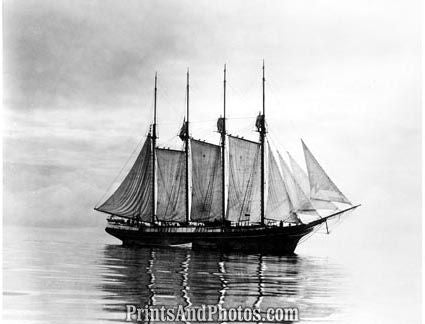 Beautiful Early Clipper Ship Print 1215