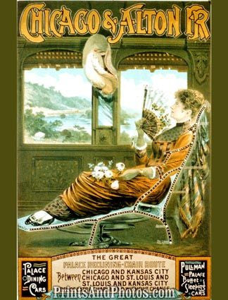TRAIN Ad Chicago & Alton RR PRINT 1216