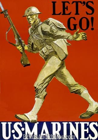 Lets Go Marines WAR Print 1234