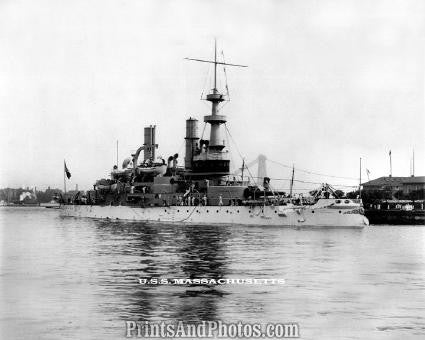 NAVY Battleship 1901 USS Mass 1284