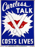 WWII Careless Talk Costs Lives Print 1338