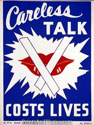 WWII Careless Talk Costs Lives Print 1338