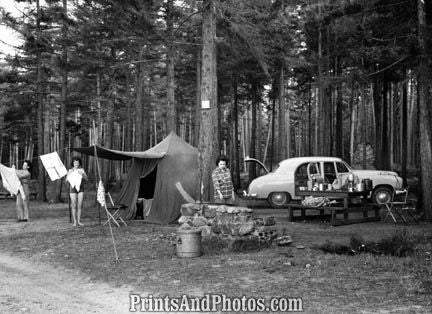 Camping Meacham Lake 50s  1676 Camping Meacham Lake 50s  1676