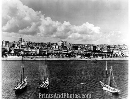 Havana CUBA 1950s AERIAL 1705