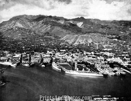 Honolulu HI 50s Aerial 1707