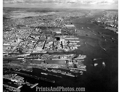 Jersey City NJ 1950s AERIAL 1710