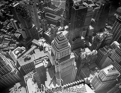 NYC Aerial Broad & Wall Sts 1729