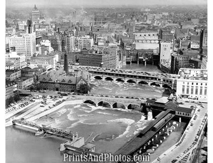 CITY Rochester NY 1950s AERIAL  1753