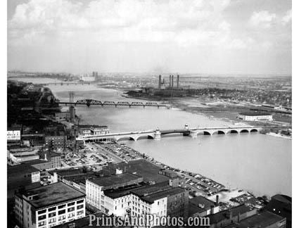 CITY Toledo OHIO 50s AERIAL  1763