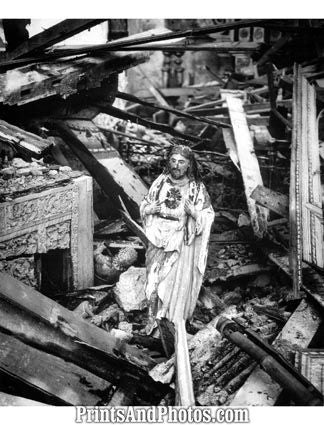WWII Bombing  Jesus Statue 2032 WWII Bombing  Jesus Statue 2032