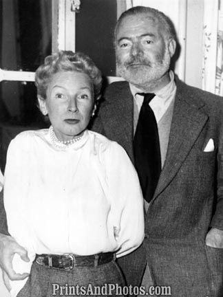 ERNEST HEMINGWAY & Wife 1950 2158