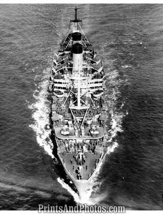 Aerial View  US Navy Troop Ship 2643