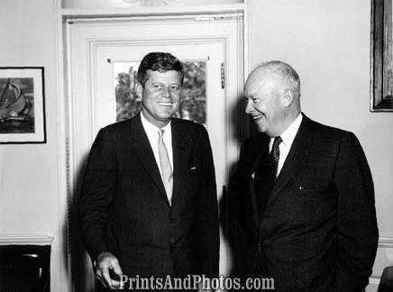 John F Kennedy & Ike Laughing  2772