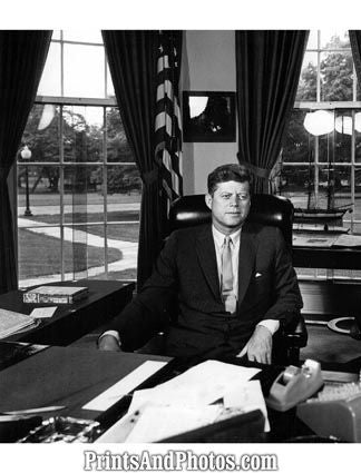John F Kennedy at Desk 1962 2779