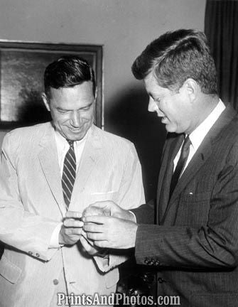 John F Kennedy Holding Baseball 2830