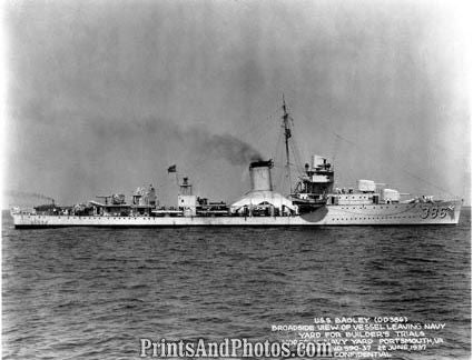 NAVY SHIP USS Bagley 1937 2870