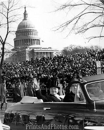 TRUMAN Inaugural Waves to Crowd  3014