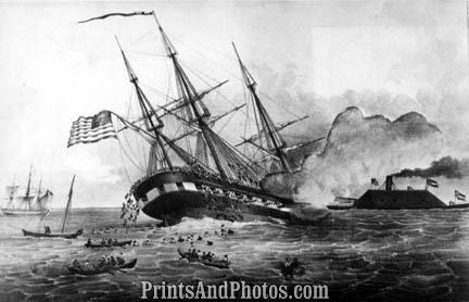 Civil War Cumberland Sinks Newport News 3020