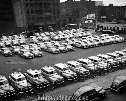1949 NYC Taxi Car Lot  3461 - Prints and Photos