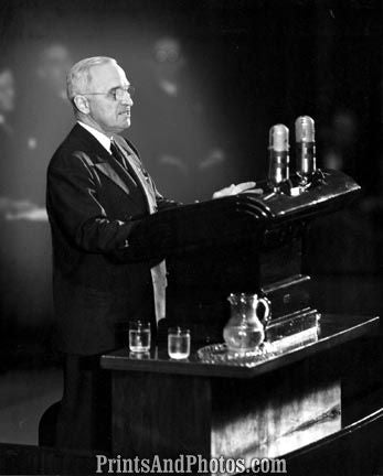 President Truman At Podium 3529