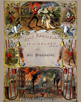 Early FIRE DEPARTMENT Certificate 3648