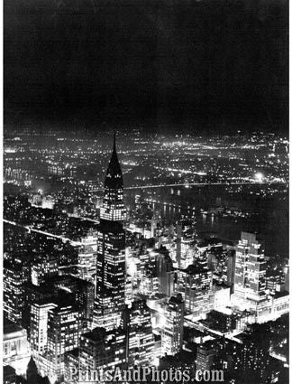 New York Night View 1940s 3992