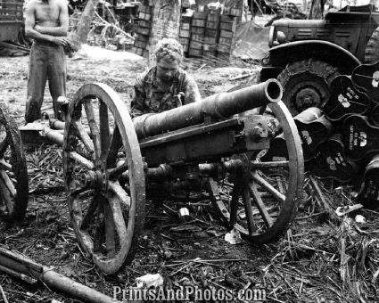 Marines WWII Japan Artillery Captured 4027