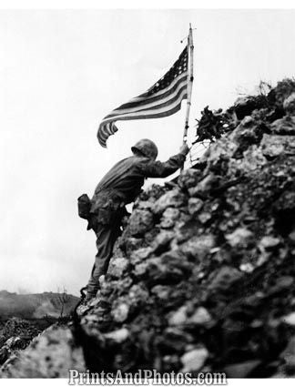 Marines WWII Flag Planted Shuri Castle 4032