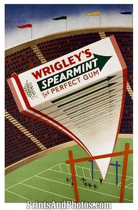 Wrigleys Spearmint Gum Football Ad 4514 Wrigleys Spearmint Gum Football Ad 4514