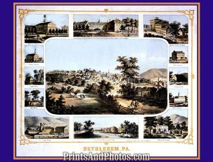 Bethlehem PA From the West Print  4544 Bethlehem PA From the West Print  4544
