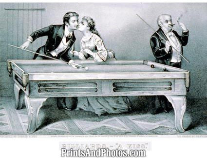 Billiards A Kiss Print  4547