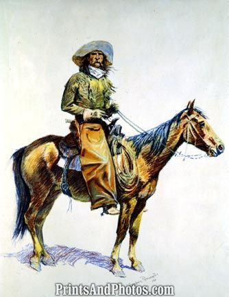 Cowboy on Horseback 4580