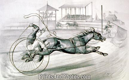 Distanced Horse Racing Print  4589 Distanced Horse Racing Print  4589
