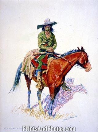 Old Ramon Horseback Color Drawing  4667