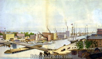 Currier & Ives Brooklyn Bridge Print 1058