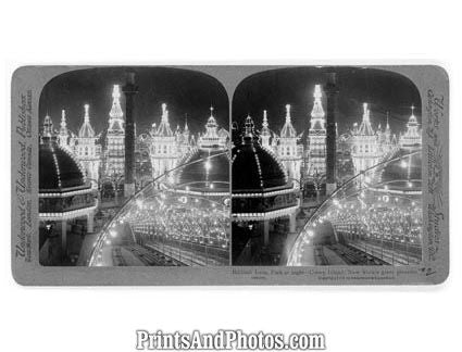 Luna Park at Night Coney Island  4779