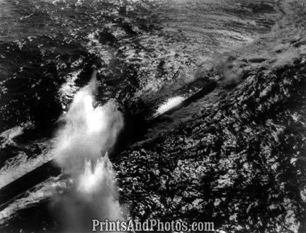 Depth Charge Blasts Nazi Sub 4805