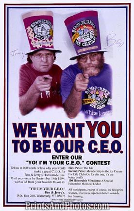 Ben & Jerry Ice Cream CEO Ad 5182 Ben & Jerry Ice Cream CEO Ad 5182