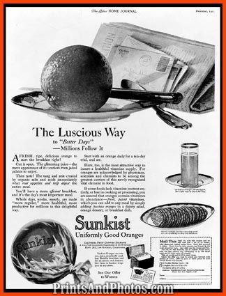 Early Sunkist Oranges Ad 5341