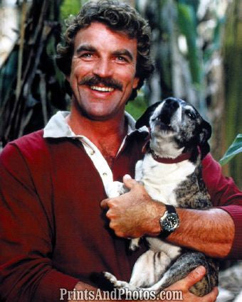 Magnum PI Tom Selleck w/ Dog  5580