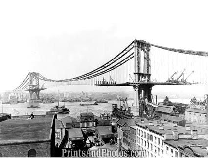 Currier & Ives Brooklyn Bridge Print 1058