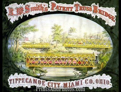 Truss Bridge Patent Color PRINT 5634 Truss Bridge Patent Color PRINT 5634