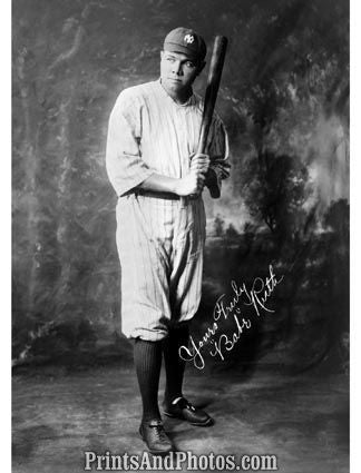 Babe Ruth Signature Portrait 5969 Babe Ruth Signature Portrait 5969