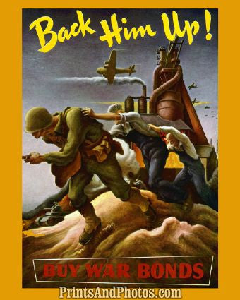 Back Him War Bonds WWII  5972 Back Him War Bonds WWII  5972